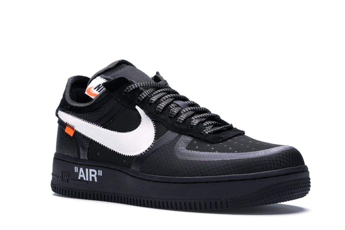 Nike Air Force 1 x Off White Black, черные, замша, текстиль, сетка, мужские
