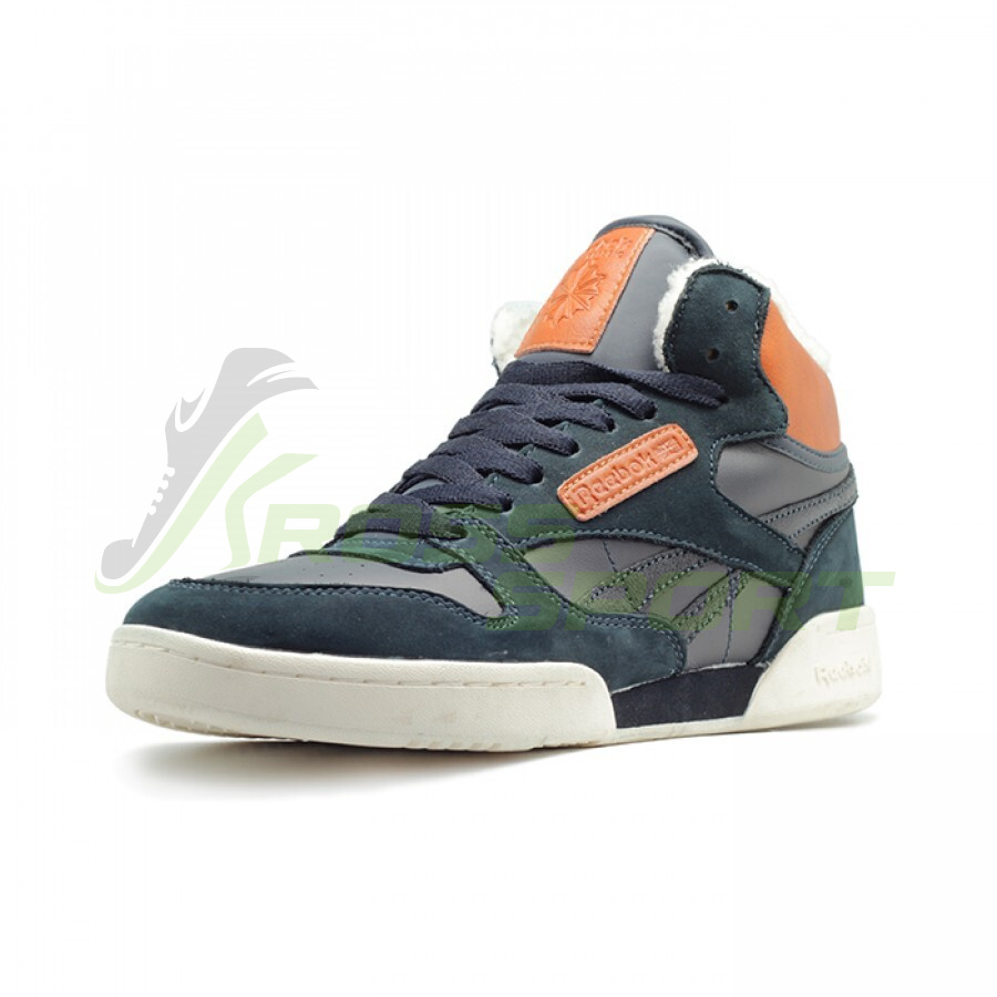 Reebok Classic Leather High с мехом Blue