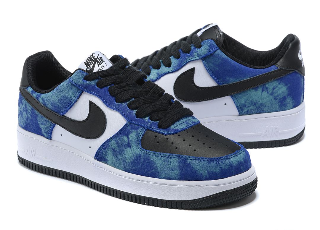 Nike Air Force 1 Low синий, черный, белый, кожа мужские