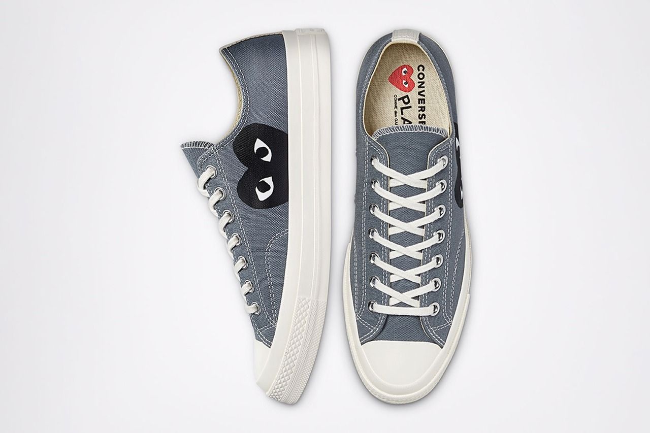 CDG x Converse Chuck 70 Low, серые, текстиль, женские