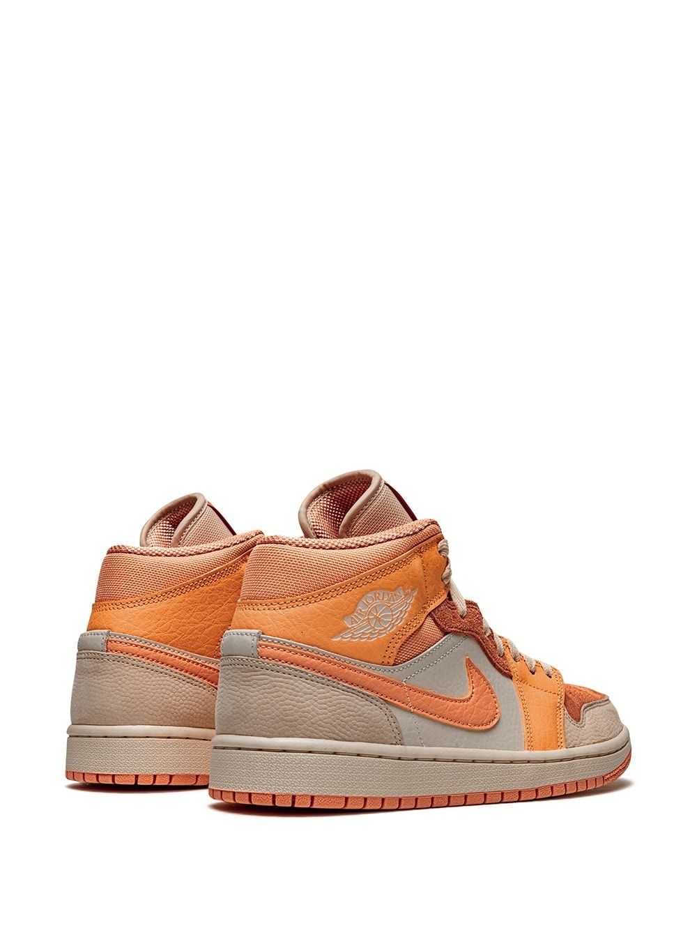 Nike Air Jordan 1 Retro Mid Apricot Orange, бежевый с розовым и персиковым, кожа, нубук, женские, подростковые